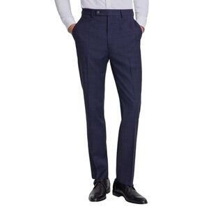 Calvin Klein Jace Men’s Slim Fit Stretch Wool Navy/Burgundy Dress Pants 32Wx34L